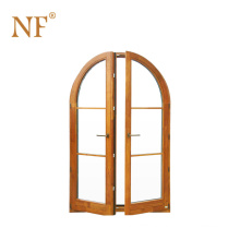 Arch mahogany double hand carved aluminum entry door